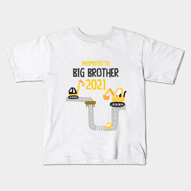 Promoted to Big Brother 2021 Excavator Bagger Kids T-Shirt by alpmedia